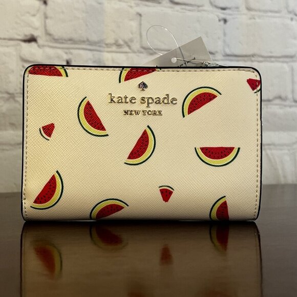 Kate Spade Staci Watermelon Party Medium Compact Bifold Wallet KB555. - Picture 1 of 5